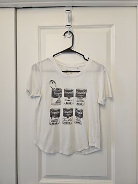 Uniqlo SPRZ NY White Crewneck Graphic Tee Andy Warhol Soup Cans XS